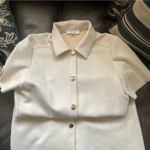 Suede dress with bottons and collar